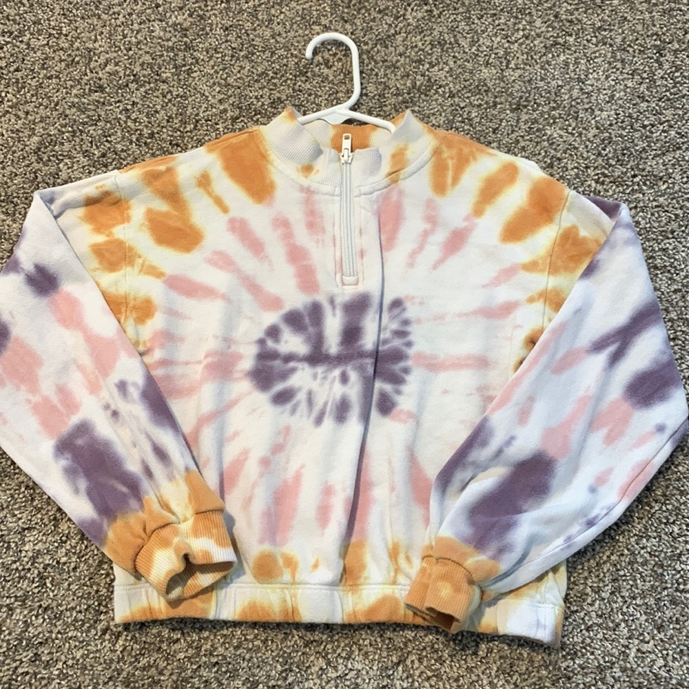 Tie dye quarter zip sweater